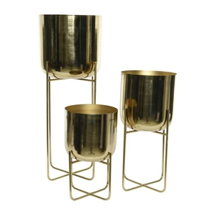 Gold Iron Planter Set