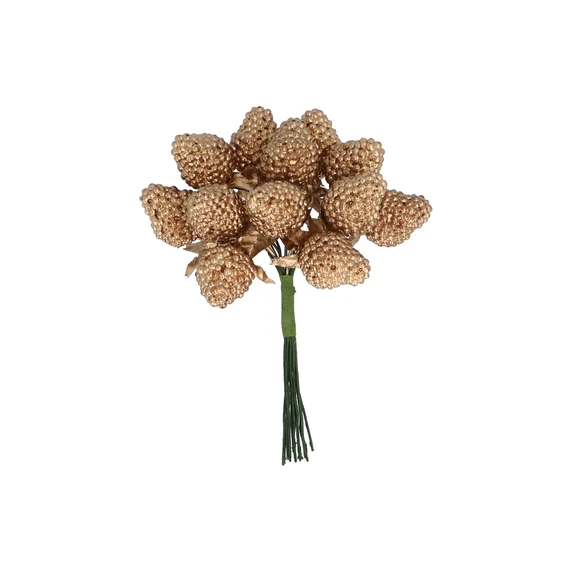 Gold Raspberries Decorative Cluster