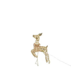 Gold Ribbon Leaping Deer Family Light Set - image 2
