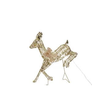 Gold Ribbon Leaping Deer Family Light Set - image 4