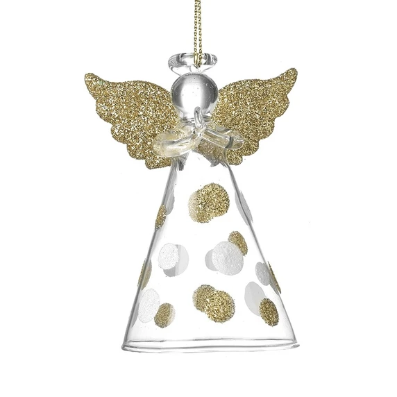 Golden Angel Glass Hanging Decoration