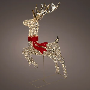 Golden Illuminated Leaping Reindeer