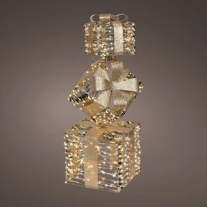 Golden Illuminated Present Stack