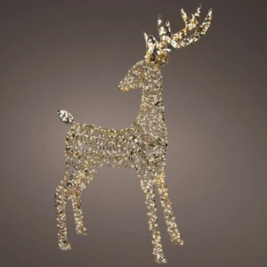 Golden Illuminated Standing Reindeer - Medium