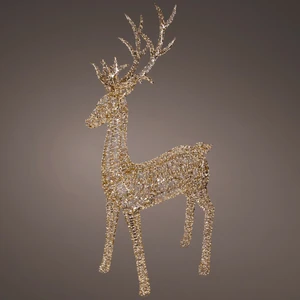 Golden Illuminated Standing Reindeer - Large