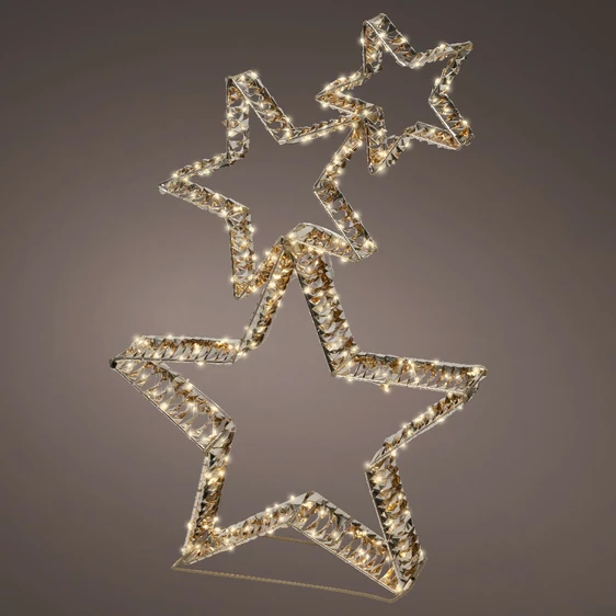 Golden Illuminated Star Stack