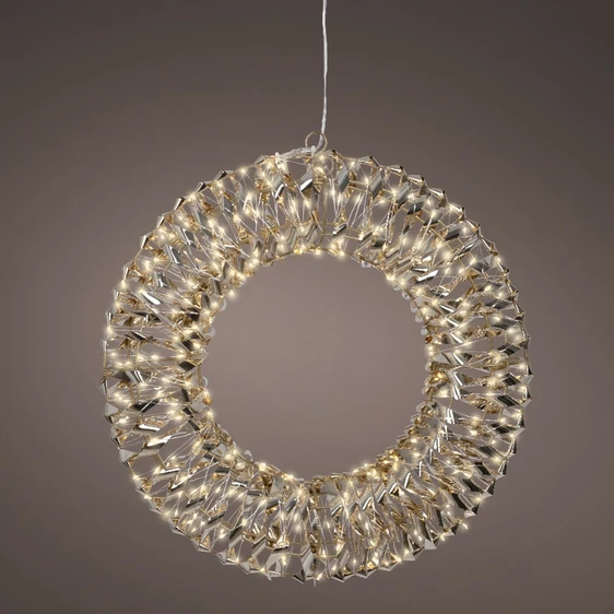 Golden Illuminated Wreath 38cm