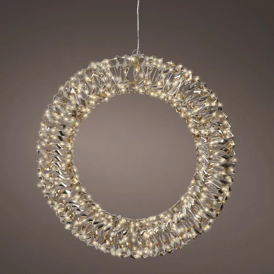 Golden Illuminated Wreath 50cm