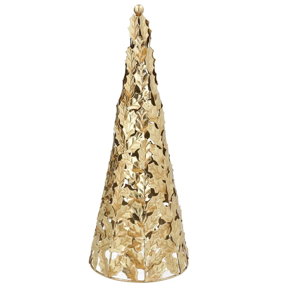 Golden Leaves Christmas Tree Cone