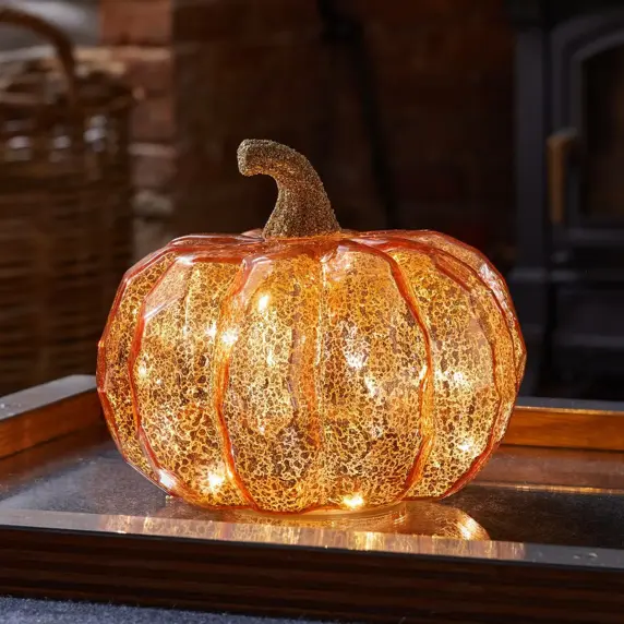 Golden Light Up Pumpkin - Medium - image 1