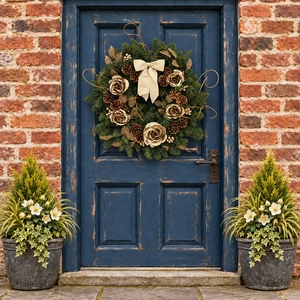 Gold Rose Wreath - 14" - image 2