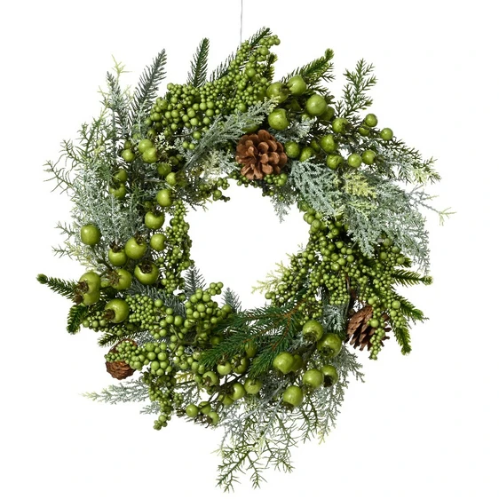 Green Berry Artificial Wreath - 40cm