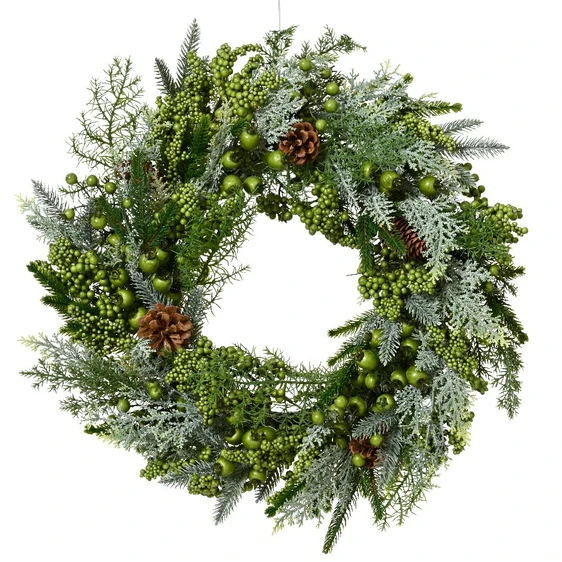 Green Berry Artificial Wreath - 60cm