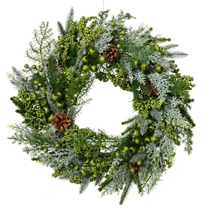 Green Berry Artificial Wreath - 60cm