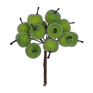 Green Frosted Apples Decorative Cluster