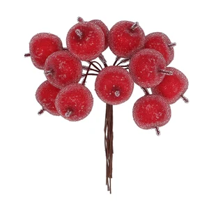 Red Frosted Apples Decorative Cluster