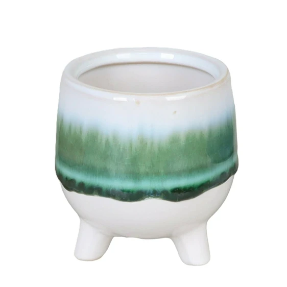 Green Glazed Footed Pot - ⌀ 6cm