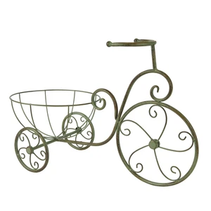 Green Iron Bicycle Planter - Single Basket