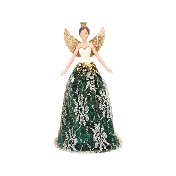 Green Lace Fairy Christmas Tree Topper