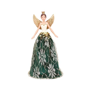 Green Lace Fairy Christmas Tree Topper