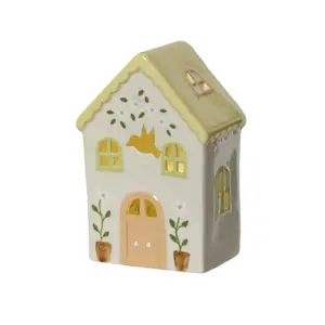 Green Porcelain Light Up House - 14.5cm - image 3