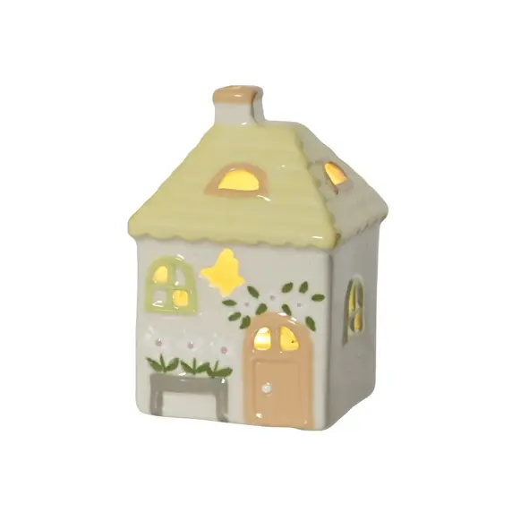 Green Porcelain Light Up House - 9cm - image 3