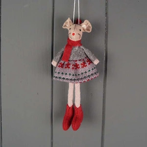 Grey Dress Mouse Decoration