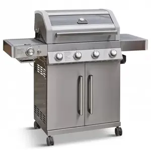 Grillstream Gourmet 4 Burner Hybrid BBQ with Steak Shelf - Stainless Steel