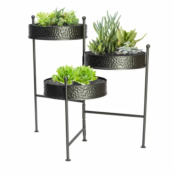 Hammered 3 Tier Folding Plant Stand