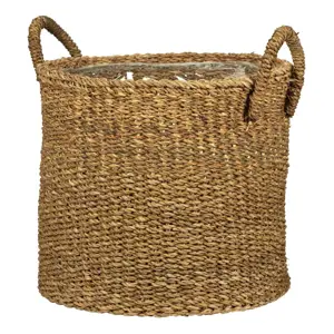 Handled Seagrass Brown Planter Ø27cm - image 1