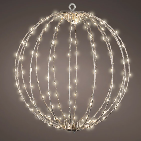 Hanging Metal Globe Frame Light - White Ø38cm