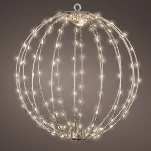 Hanging Metal Globe Frame Light - White Ø28cm
