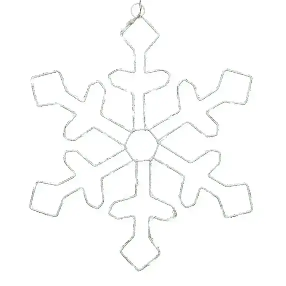 Hanging Twinkling Silver Snowflake - Large