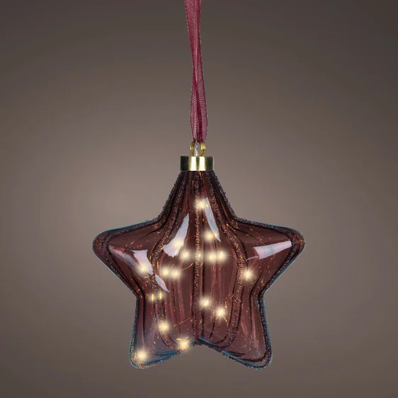 Hanging Micro LED Red Retro Star