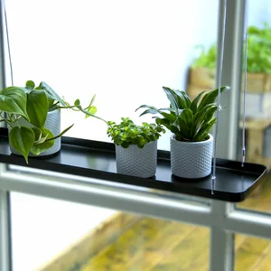 Rectangular Hanging Plant Tray - Black (L)