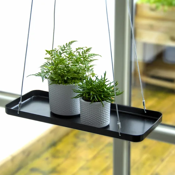 Rectangular Hanging Plant Tray - Black (S) - image 1