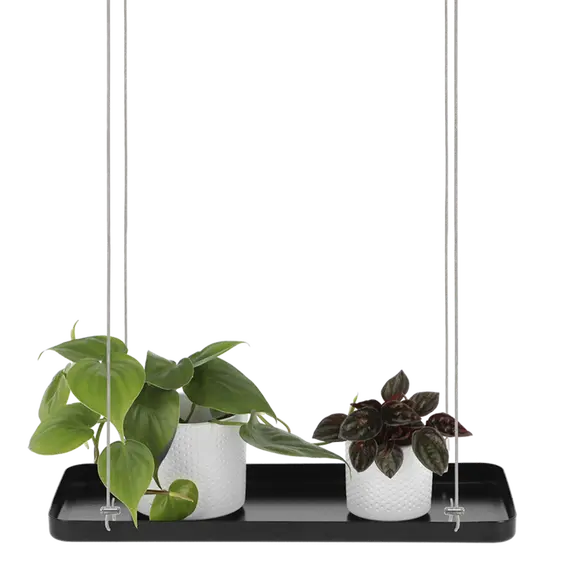 Rectangular Hanging Plant Tray - Black (S) - image 2