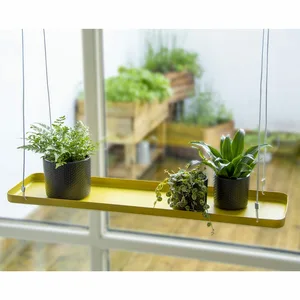 Rectangular Hanging Plant Tray - Gold (L)