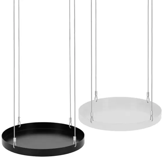 Round Hanging Plant Tray - Black (L) - image 1