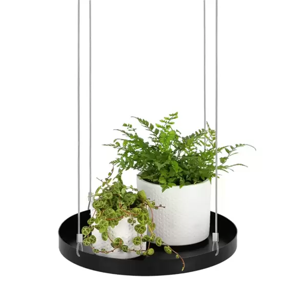 Round Hanging Plant Tray - Black (L) - image 3
