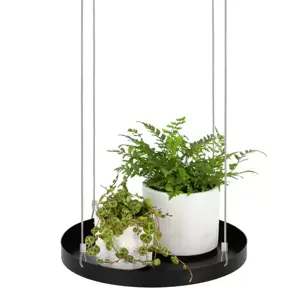 Round Hanging Plant Tray - Black (L) - image 3