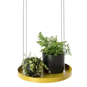 Round Hanging Plant Tray - Gold (L)