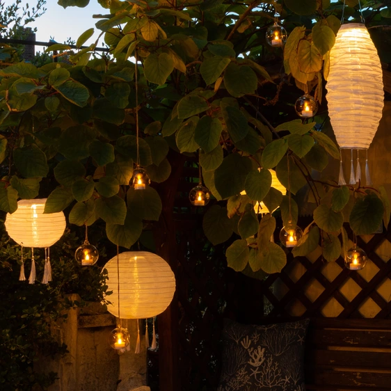 Hanging Tealight Glass Bauble Set - image 3