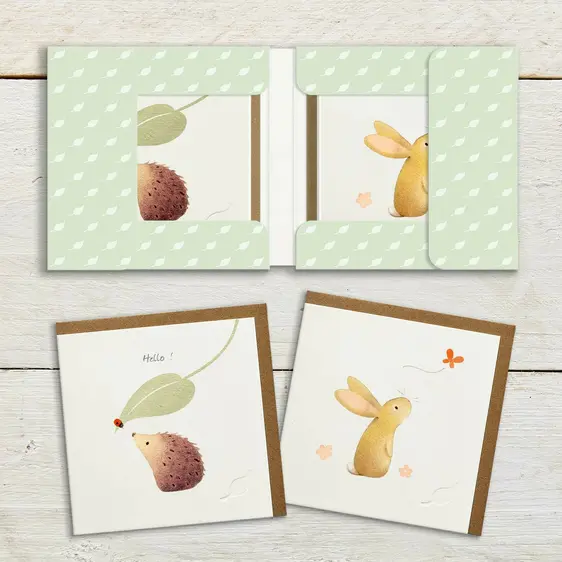 Hedgehog & Rabbit Notecard Set - image 2