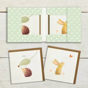 Hedgehog & Rabbit Notecard Set - image 2