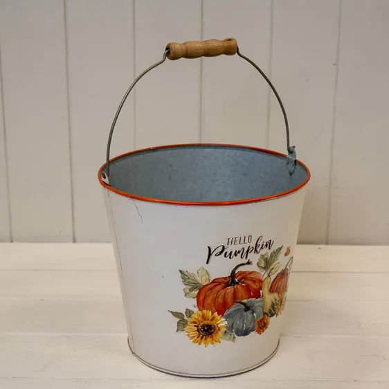 Hello Pumpkin Decorative Bucket - Large