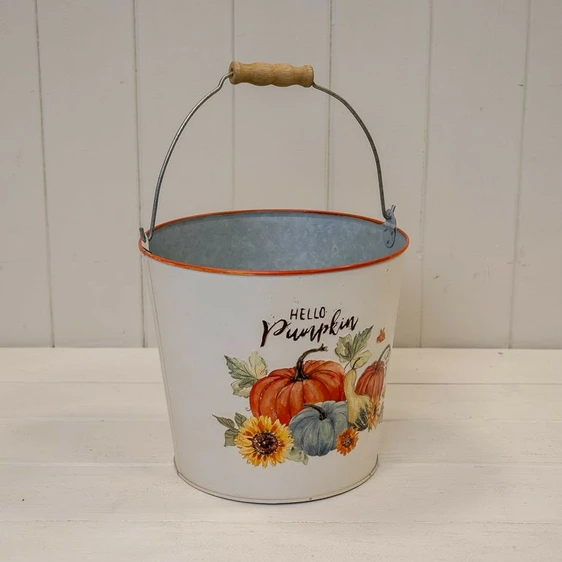 Hello Pumpkin Decorative Bucket - Medium