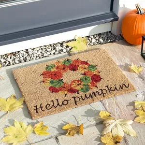 Hello Pumpkin Wreath Doormat