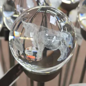 Highland Cow Glass Orb Garden Stake