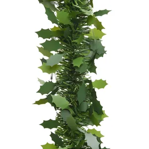 Holly Leaf Tinsel Garland